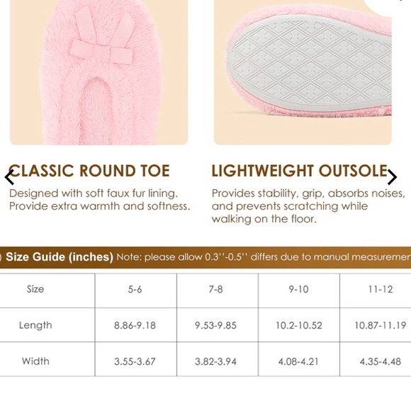 NWT Women's Peony Pink Memory Foam Ballerina Flexible Slippers machine wash - Picture 5 of 8